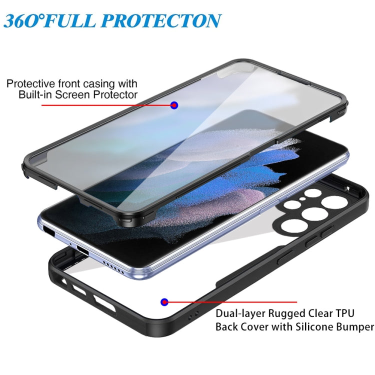 For Samsung Galaxy S22 Ultra 5G Acrylic + TPU 360 Degrees Full Coverage Shockproof Phone Case(Pink)