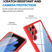 For Samsung Galaxy S22 Ultra 5G Acrylic + TPU 360 Degrees Full Coverage Shockproof Phone Case(Pink)
