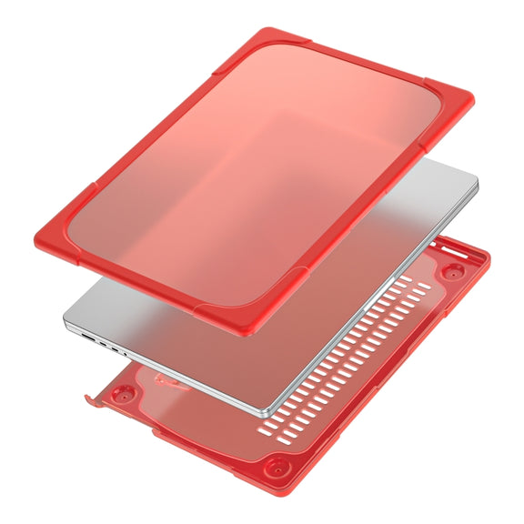 TPU + PC Two-color Anti-fall Laptop Protective Case For MacBook Pro 16.2 inch A2485 2021(Red)