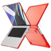 TPU + PC Two-color Anti-fall Laptop Protective Case For MacBook Pro 16.2 inch A2485 2021(Red)