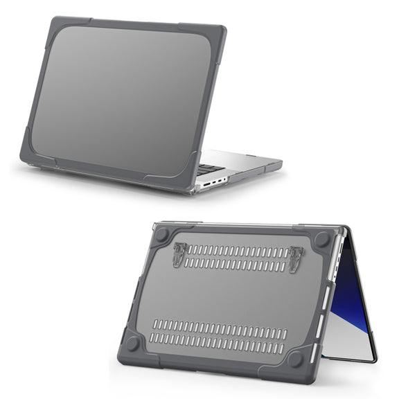 TPU + PC Two-color Anti-fall Laptop Protective Case For MacBook Pro 16.2 inch A2485 2021(Grey)