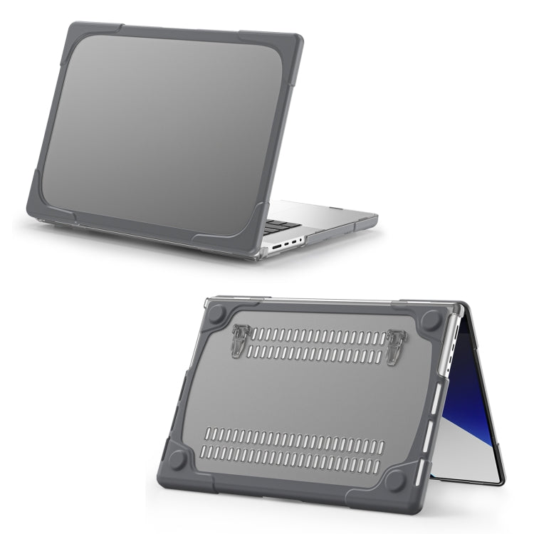 TPU + PC Two-color Anti-fall Laptop Protective Case For MacBook Pro 16.2 inch A2485 2021(Grey)
