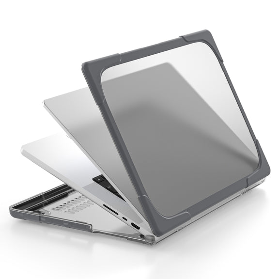 TPU + PC Two-color Anti-fall Laptop Protective Case For MacBook Pro 16.2 inch A2485 2021(Grey)