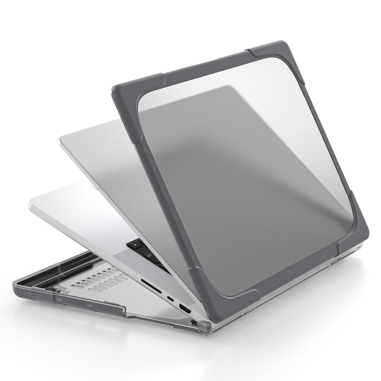 TPU + PC Two-color Anti-fall Laptop Protective Case For MacBook Pro 16.2 inch A2485 2021(Grey)