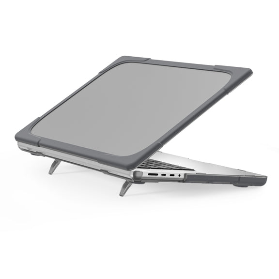 TPU + PC Two-color Anti-fall Laptop Protective Case For MacBook Pro 16.2 inch A2485 2021(Grey)