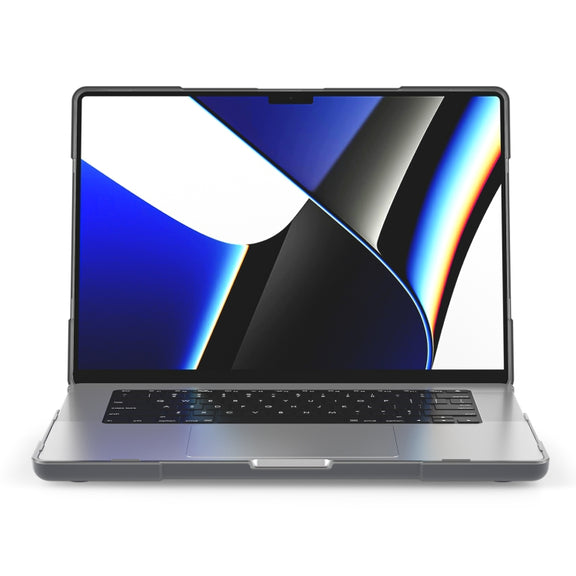 TPU + PC Two-color Anti-fall Laptop Protective Case For MacBook Pro 16.2 inch A2485 2021(Grey)
