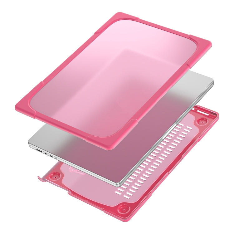 TPU + PC Two-color Anti-fall Laptop Protective Case For MacBook Pro 16.2 inch A2485 2021(Rose Red)