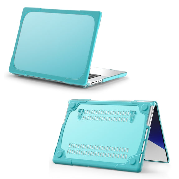 TPU + PC Two-color Anti-fall Laptop Protective Case For MacBook Pro 16.2 inch A2485 2021(Light Blue)