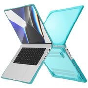 TPU + PC Two-color Anti-fall Laptop Protective Case For MacBook Pro 16.2 inch A2485 2021(Light Blue)