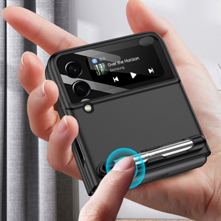 For Samsung Galaxy Z Flip3 5G GKK Integrated Ultra-thin Full Coverage Phone Flip Case with Pen(Forest Green) - Galaxy Phone Cases by GKK | Online Shopping South Africa | PMC TechLife