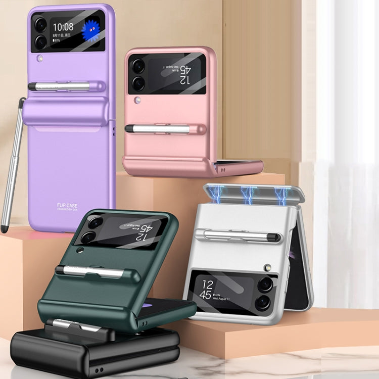 For Samsung Galaxy Z Flip3 5G GKK Magnetic Full Coverage Phone Flip Case with Pen(Purple) - free shipping - PMC TechLife - Order now!