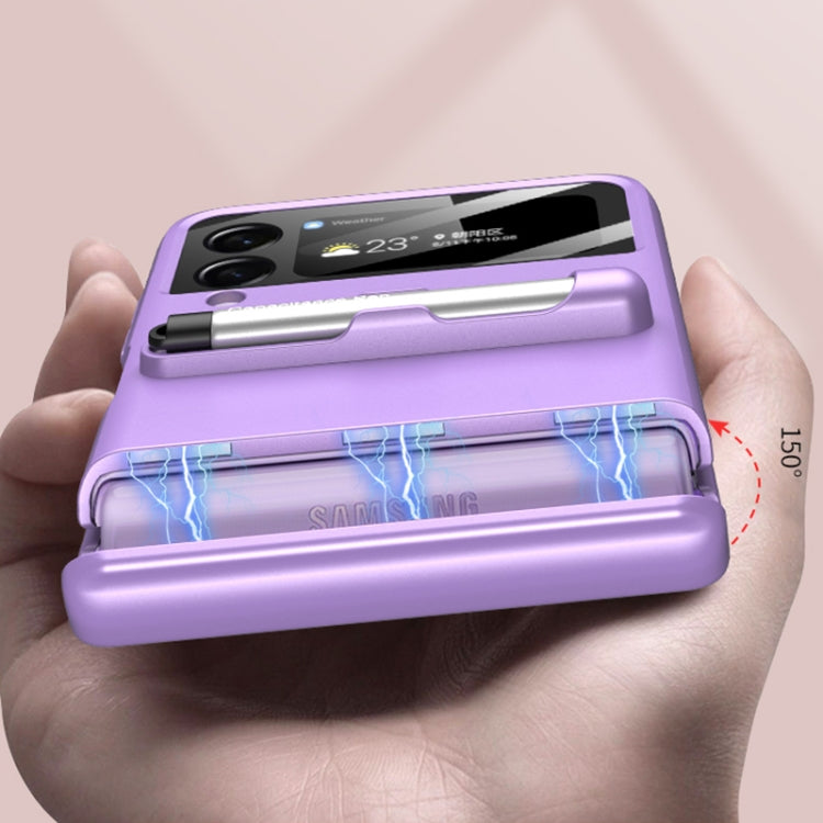 For Samsung Galaxy Z Flip3 5G GKK Magnetic Full Coverage Phone Flip Case with Pen(Purple) - free shipping - PMC TechLife - Order now!