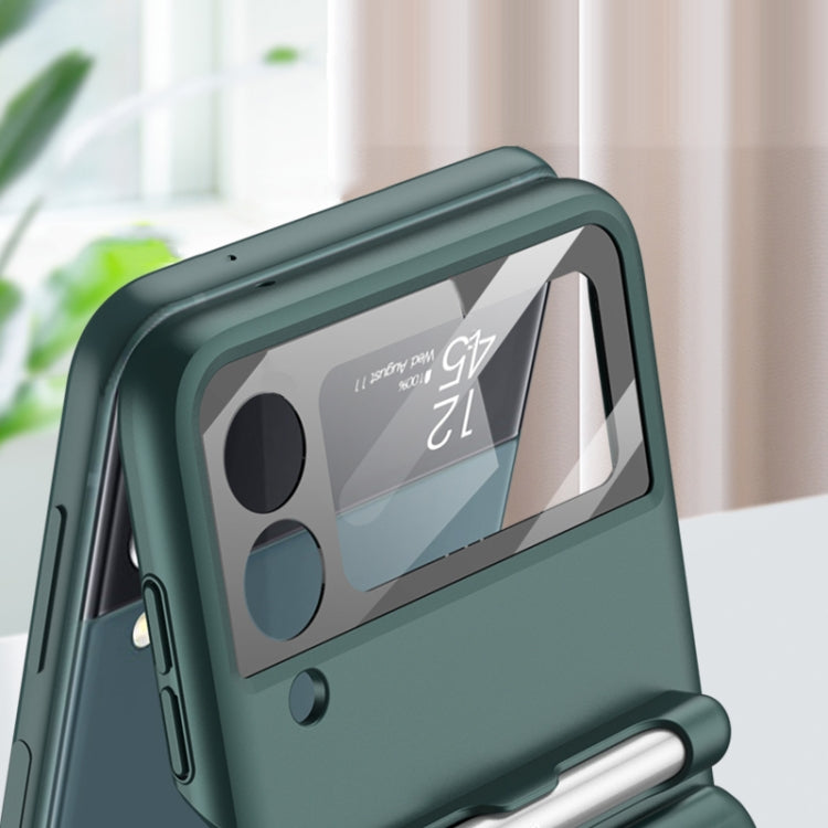 For Samsung Galaxy Z Flip3 5G GKK Magnetic Full Coverage Phone Flip Case with Pen(Purple) - free shipping - PMC TechLife - Order now!