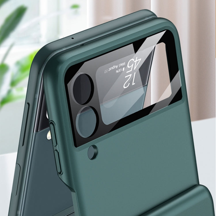 For Samsung Galaxy Z Flip3 5G GKK Magnetic Hinged Flip Case with Ring Holder(Forest Green)
