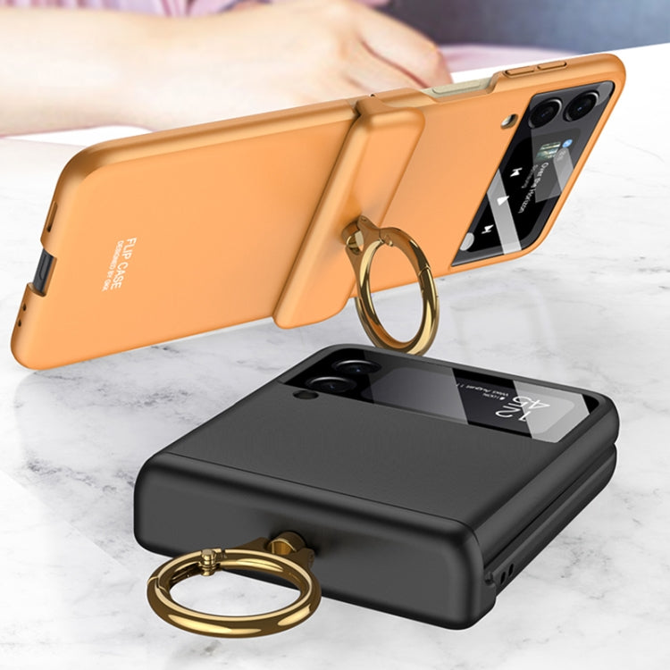 For Samsung Galaxy Z Flip3 5G GKK Magnetic Hinged Flip Case with Ring Holder(Silver) - free shipping - PMC TechLife - Order now!