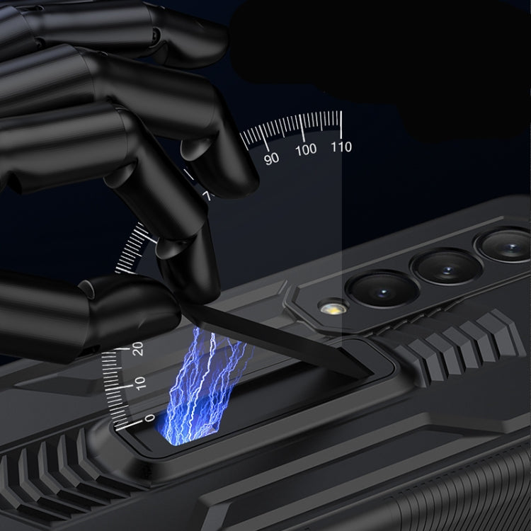 For Samsung Galaxy Z Fold3 5G GKK Integrated Magnetic Armor Flip Phone Case with Holder(Black) - free shipping - PMC TechLife - Order now!