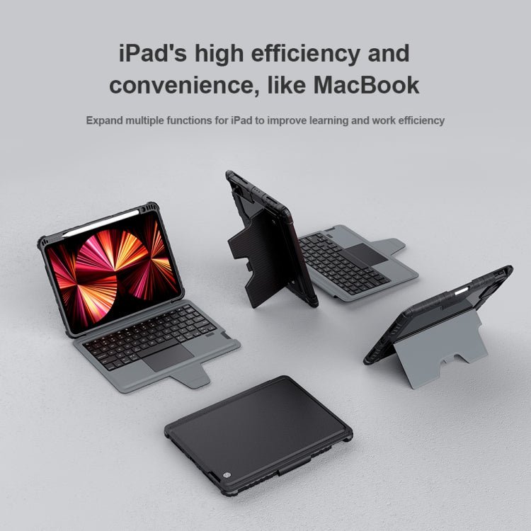 For iPad Air 10.9 2020 / Air 4 / Air 5 / Pro 11 2020 / 2021 / 2022 NILLKIN Bluetooth Touch Keyboard Smart Tablet Case(Black) - free shipping - PMC TechLife - Order now!