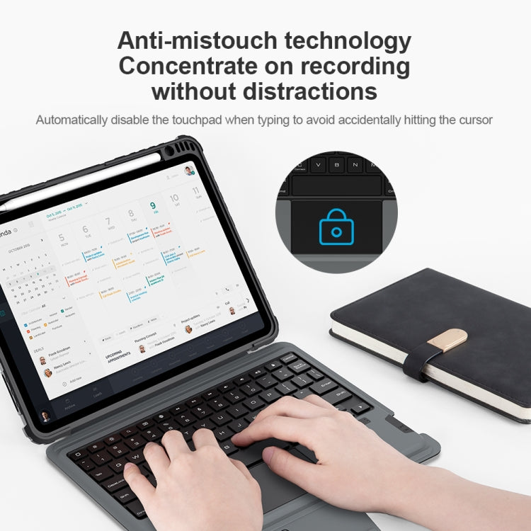 For iPad Air 10.9 2020 / Air 4 / Air 5 / Pro 11 2020 / 2021 / 2022 NILLKIN Bluetooth Touch Keyboard Smart Tablet Case(Black) - free shipping - PMC TechLife - Order now!