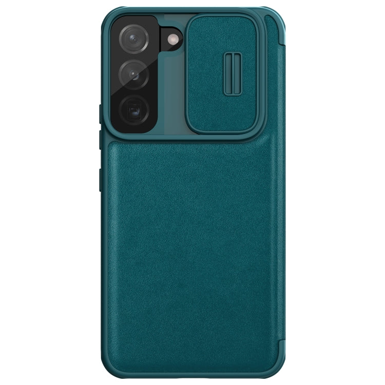 For Samsung Galaxy S22+ 5G NILLKIN QIN Series Pro Sliding Camera Cover Design Leather Phone Case(Green) - Galaxy S22+ 5G Cases by NILLKIN | Online Shopping South Africa | PMC TechLife | Buy Now Pay Later Mobicred
