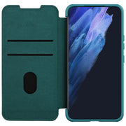 For Samsung Galaxy S22+ 5G NILLKIN QIN Series Pro Sliding Camera Cover Design Leather Phone Case(Green)