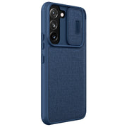 For Samsung Galaxy S22+ 5G NILLKIN QIN Series Pro Sliding Camera Cover Design Leather Phone Case(Blue)
