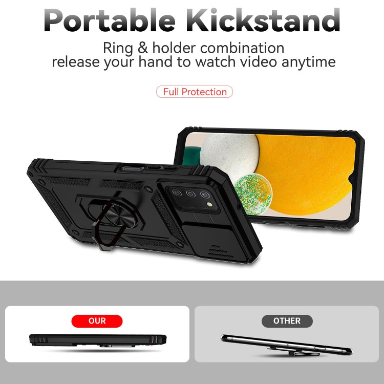 For Samsung Galaxy A02s / A03s 166mm Sliding Camshield Holder Phone Case(Black)