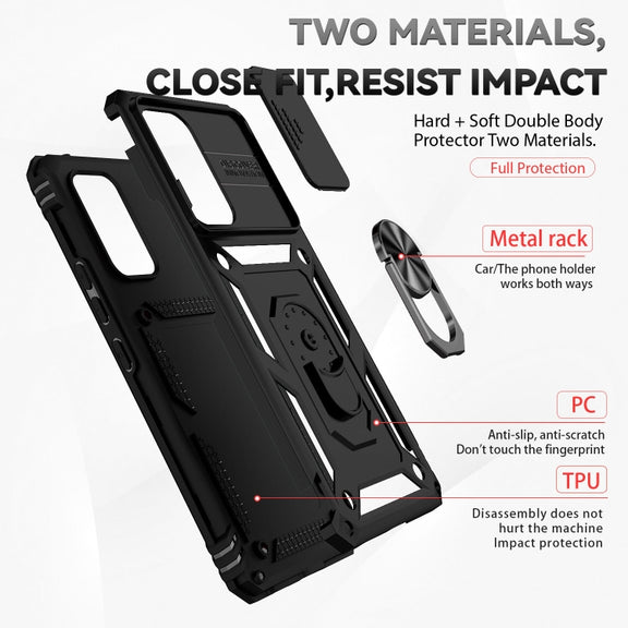 For Samsung Galaxy A53 5G Sliding Camshield Holder Phone Case(Black)