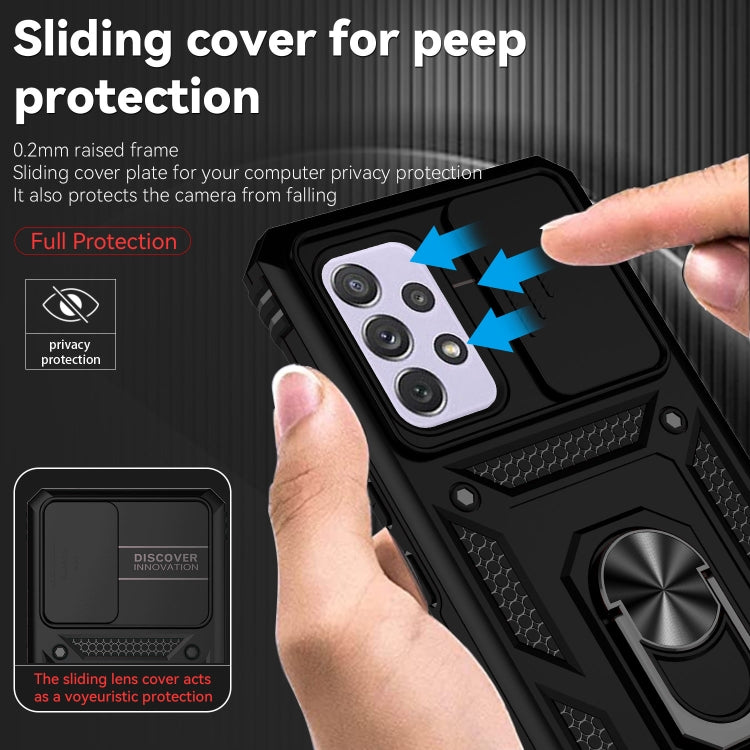 For Samsung Galaxy A53 5G Sliding Camshield Holder Phone Case(Black)