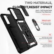 For Samsung Galaxy S21 5G Sliding Camshield Holder Phone Case(Black)