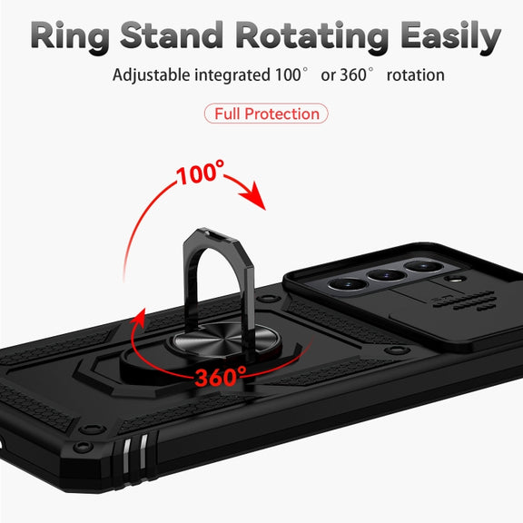 For Samsung Galaxy S21 5G Sliding Camshield Holder Phone Case(Black)