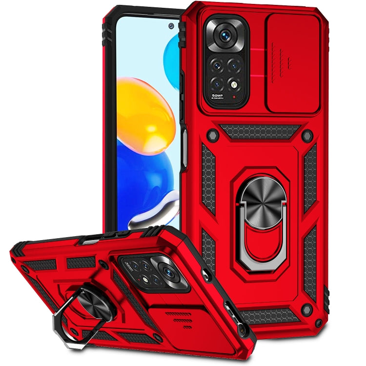 For Xiaomi Redmi Note 11 Global Sliding Camshield Holder Phone Case(Red) - free shipping - PMC TechLife - Order now!