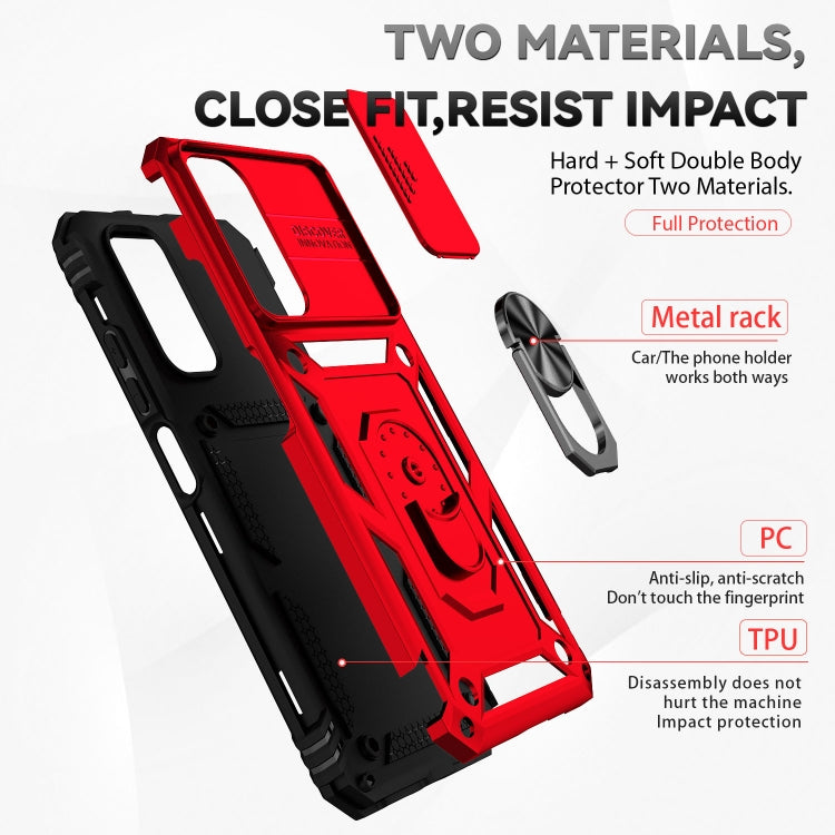 For Xiaomi Redmi Note 11 Global Sliding Camshield Holder Phone Case(Red) - free shipping - PMC TechLife - Order now!
