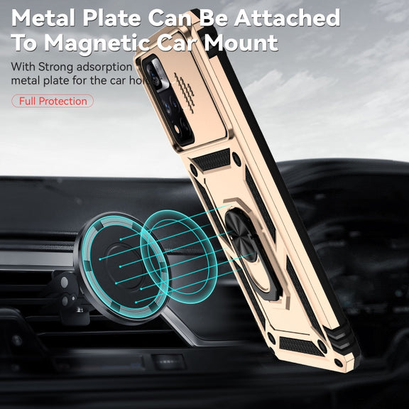 For Xiaomi Redmi Note 11 Pro Global Sliding Camshield Holder Phone Case(Gold)