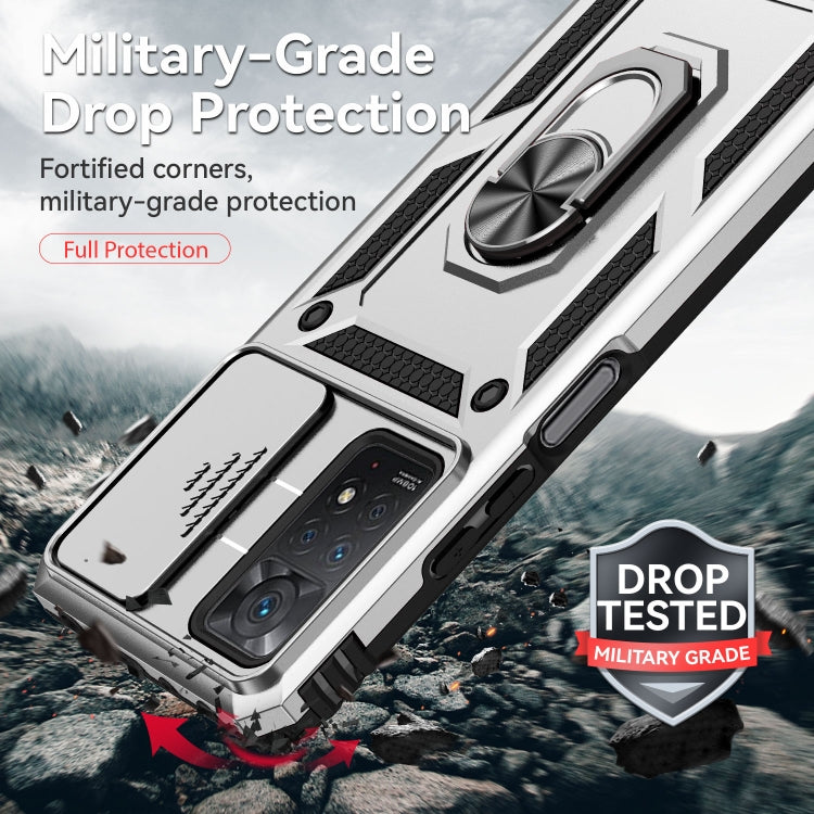 For Xiaomi Redmi Note 11 Pro Global Sliding Camshield Holder Phone Case(Silver) - free shipping - PMC TechLife - Order now!