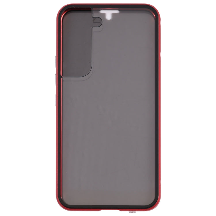 For Samsung Galaxy S22 5G Anti-peeping Magnetic Double-sided Tempered Glass Phone Case(Red)
