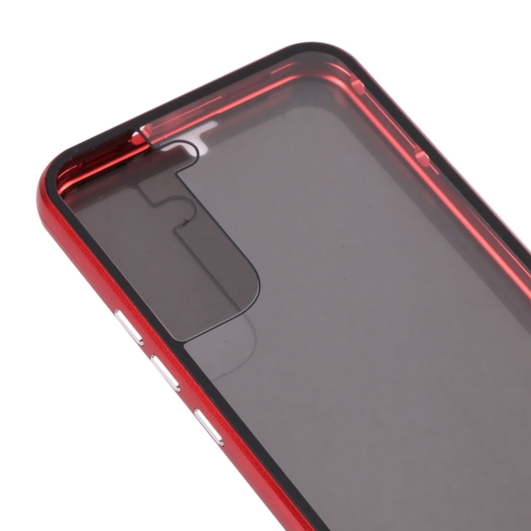 For Samsung Galaxy S22 5G Anti-peeping Magnetic Double-sided Tempered Glass Phone Case(Red) - Galaxy S22 5G Cases by PMC TechLife | Online Shopping South Africa | PMC TechLife | Buy Now Pay Later Mobicred