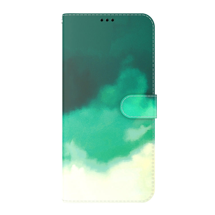 For Tecno Spark Go 2022 / Spark 8C Watercolor Pattern Horizontal Flip Leather Phone Case(Cyan Green)