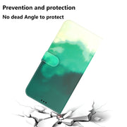 For Tecno Spark Go 2022 / Spark 8C Watercolor Pattern Horizontal Flip Leather Phone Case(Cyan Green)