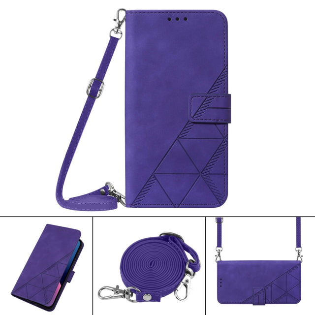 For Nokia X20 / X10 Crossbody 3D Embossed Flip Leather Phone Case(Purple)