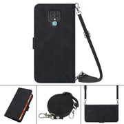 For Tecno Camon 16 Crossbody 3D Embossed Flip Leather Phone Case(Black)