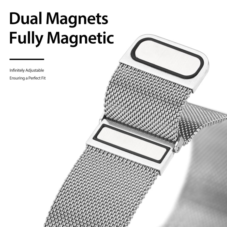 DUX DUCIS Milanese Watchband For Apple Watch Series 9&8&7 45mm / SE 3&SE 2&6&SE&5&4 44mm / 3&2&1 42mm(Silver) - Watch Bands by DUX DUCIS | Online Shopping South Africa | PMC TechLife | Buy Now Pay Later Mobicred
