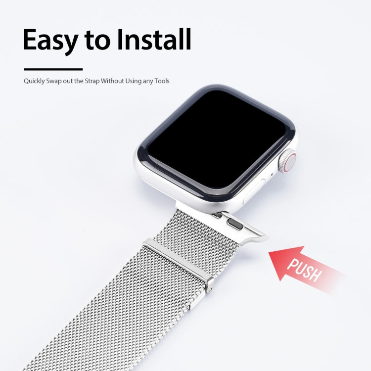 DUX DUCIS Milanese Watchband For Apple Watch Series 9&8&7 45mm / SE 3&SE 2&6&SE&5&4 44mm / 3&2&1 42mm(Silver) - Watch Bands by DUX DUCIS | Online Shopping South Africa | PMC TechLife | Buy Now Pay Later Mobicred