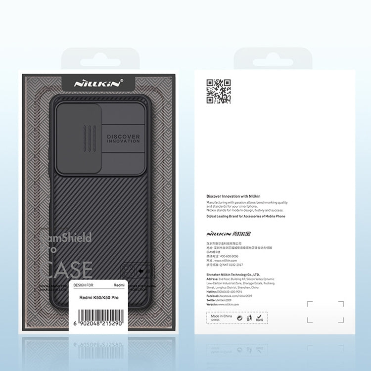 For Xiaomi Redmi K50 / K50 Pro NILLKIN CamShield Pro Series PC Full Coverage Phone Case(Blue)