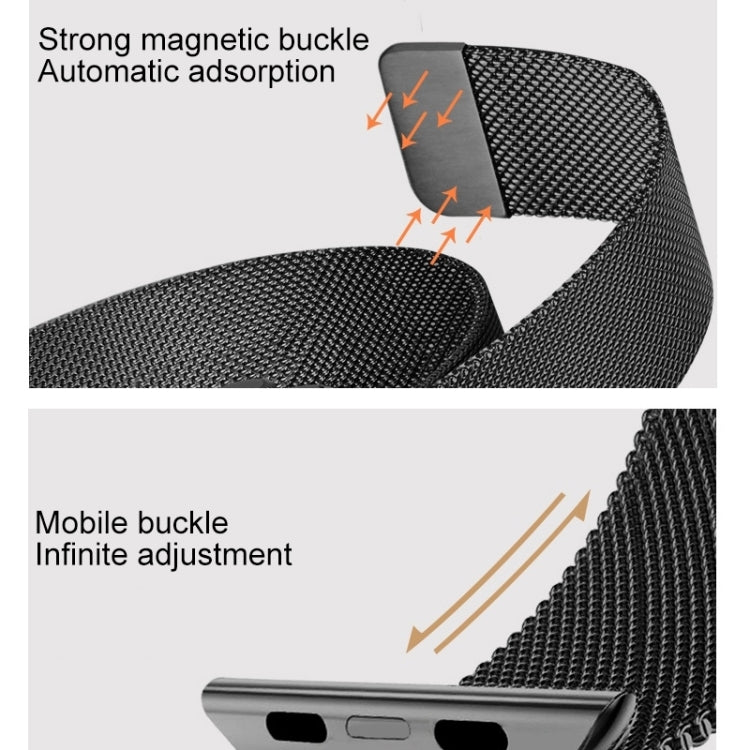 For Apple Watch Series 7 41mm / 6 & SE & 5 & 4 40mm / 3 & 2 & 1 38mm Mutural Milanese Stainless Steel Watch Band(Black) - free shipping - PMC Jewellery - Order now!