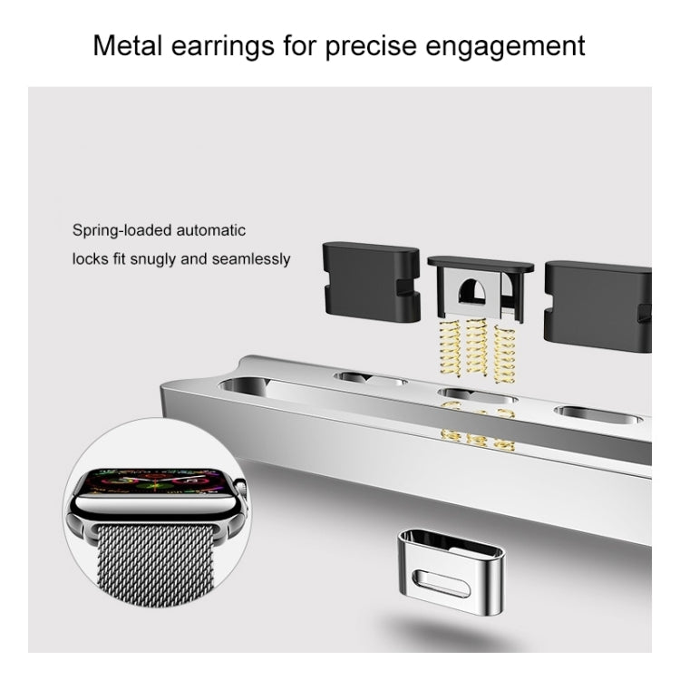 For Apple Watch Series 7 41mm / 6 & SE & 5 & 4 40mm / 3 & 2 & 1 38mm Mutural Milanese Stainless Steel Watch Band(Black) - free shipping - PMC Jewellery - Order now!