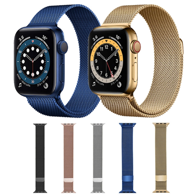 For Apple Watch Series 7 41mm / 6 & SE & 5 & 4 40mm / 3 & 2 & 1 38mm Mutural Milanese Stainless Steel Watch Band(Black) - free shipping - PMC Jewellery - Order now!