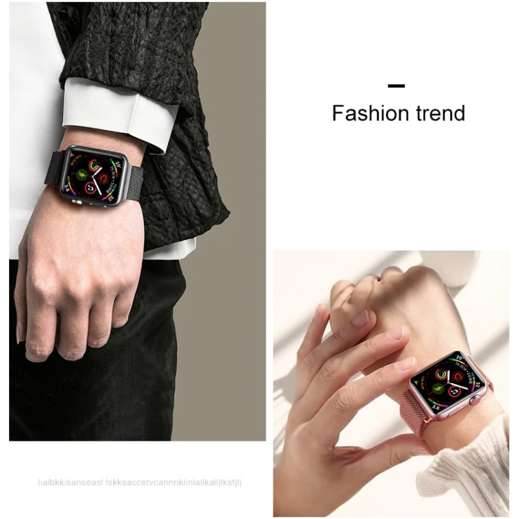 For Apple Watch Series 7 41mm / 6 & SE & 5 & 4 40mm / 3 & 2 & 1 38mm Mutural Milanese Stainless Steel Watch Band(Black) - free shipping - PMC Jewellery - Order now!