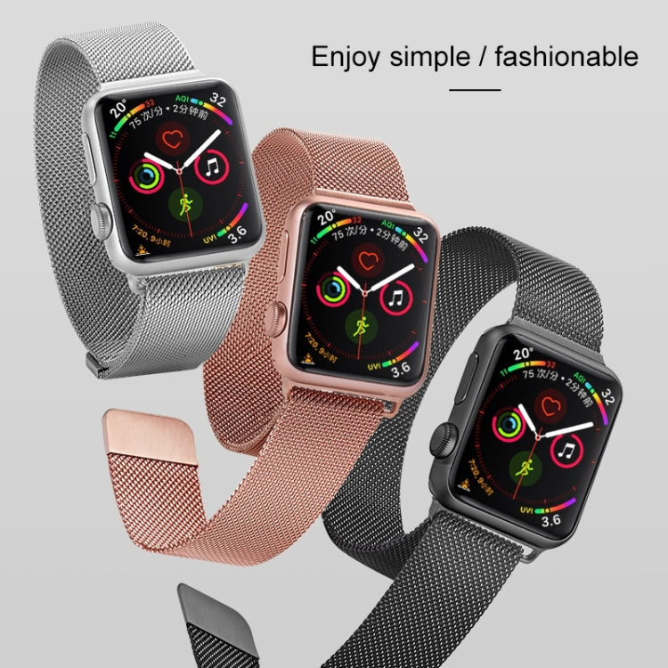 For Apple Watch Series 7 45mm / 6 & SE & 5 & 4 44mm / 3 & 2 & 1 42mm Mutural Milanese Stainless Steel Watch Band(Silver) - Watch Bands by Mutural