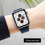 For Apple Watch Series 7 41mm / 6 & SE & 5 & 4 40mm / 3 & 2 & 1 38mm Mutural Liquid Silicone Watch Band(White) - Watch Bands by Mutural