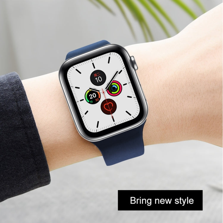 For Apple Watch Series 7 41mm / 6 & SE & 5 & 4 40mm / 3 & 2 & 1 38mm Mutural Liquid Silicone Watch Band(White) - Watch Bands by Mutural
